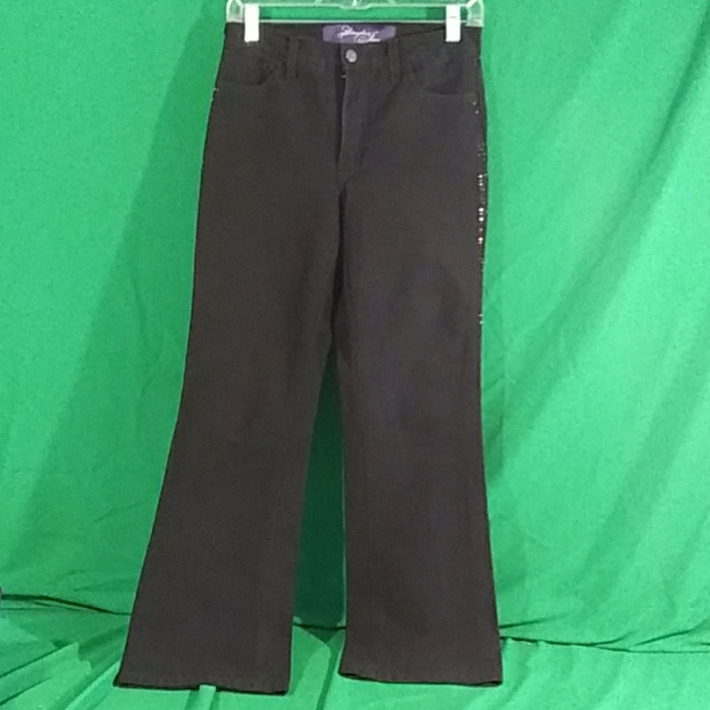 NYDJ black sequin stripe jeans size 2P